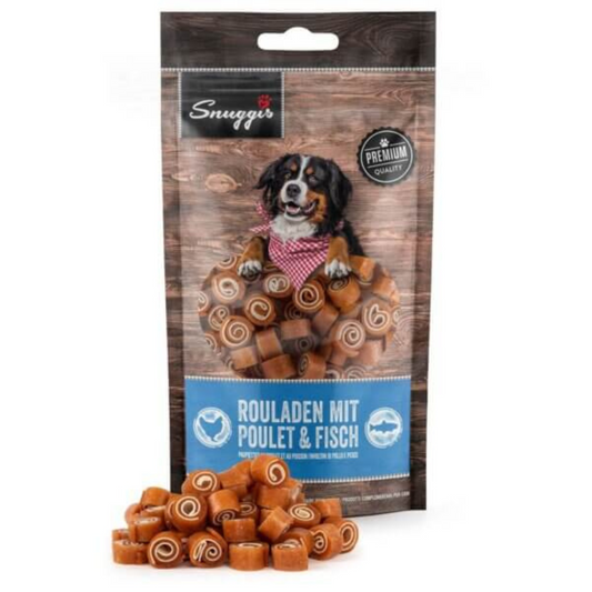 Snuggis Paupiettes – Friandises au Canard, Poulet et Poisson pour Chiens (100g)