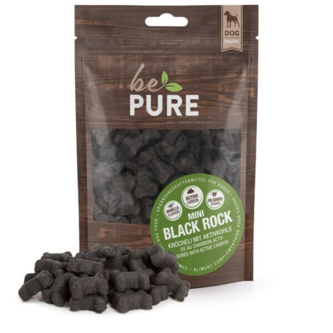 BePure Black Rock – Friandise au Charbon Actif pour Chiens (200g)