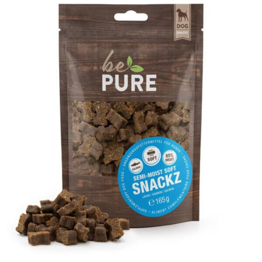 BePure Semi-Moist Soft Snackz au saumon pour chiens - Friandises saines et savoureuses