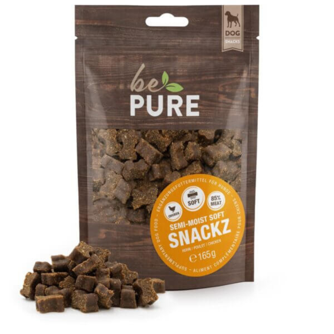 BePure Semi-Moist Soft Snackz pour chiens - Saveurs Autruche, Poulet et Agneau